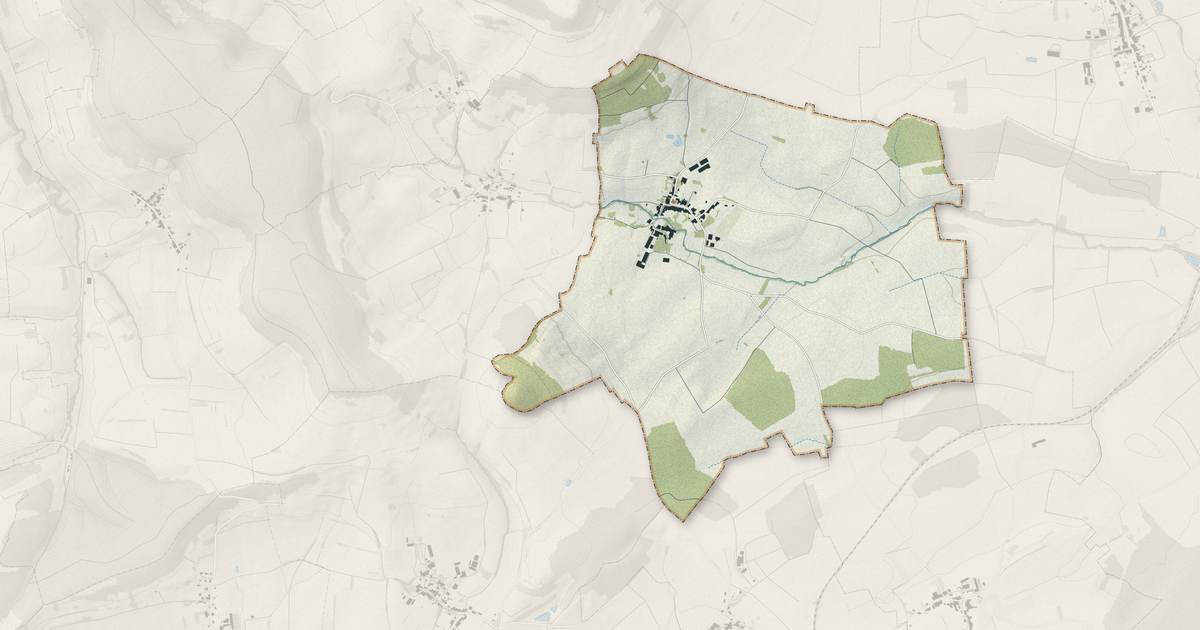 Portrait cartographique de Forcelles-sous-Gugney : relief, eau, forêts, bâti et voies, calculés à partir des données de l'IGN