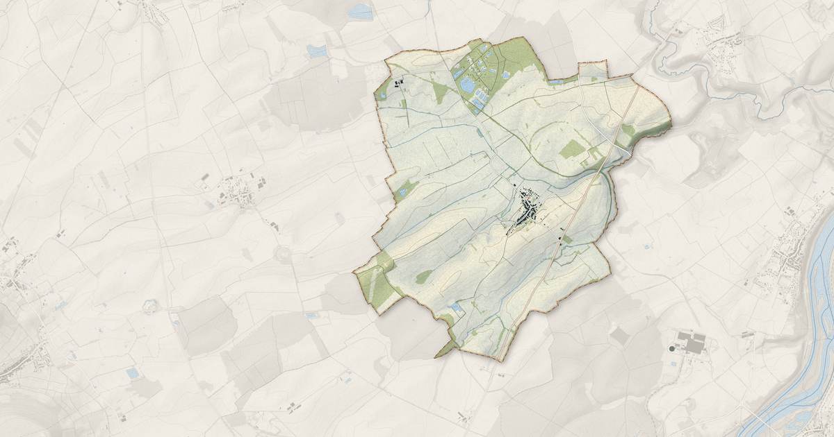 Portrait cartographique de Francheville : relief, eau, forêts, bâti et voies, calculés à partir des données de l'IGN