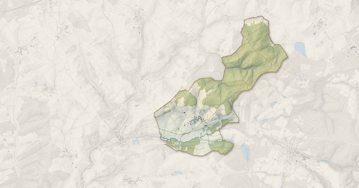 Portrait cartographique de Frémonville : relief, eau, forêts, bâti et voies, calculés à partir des données de l'IGN