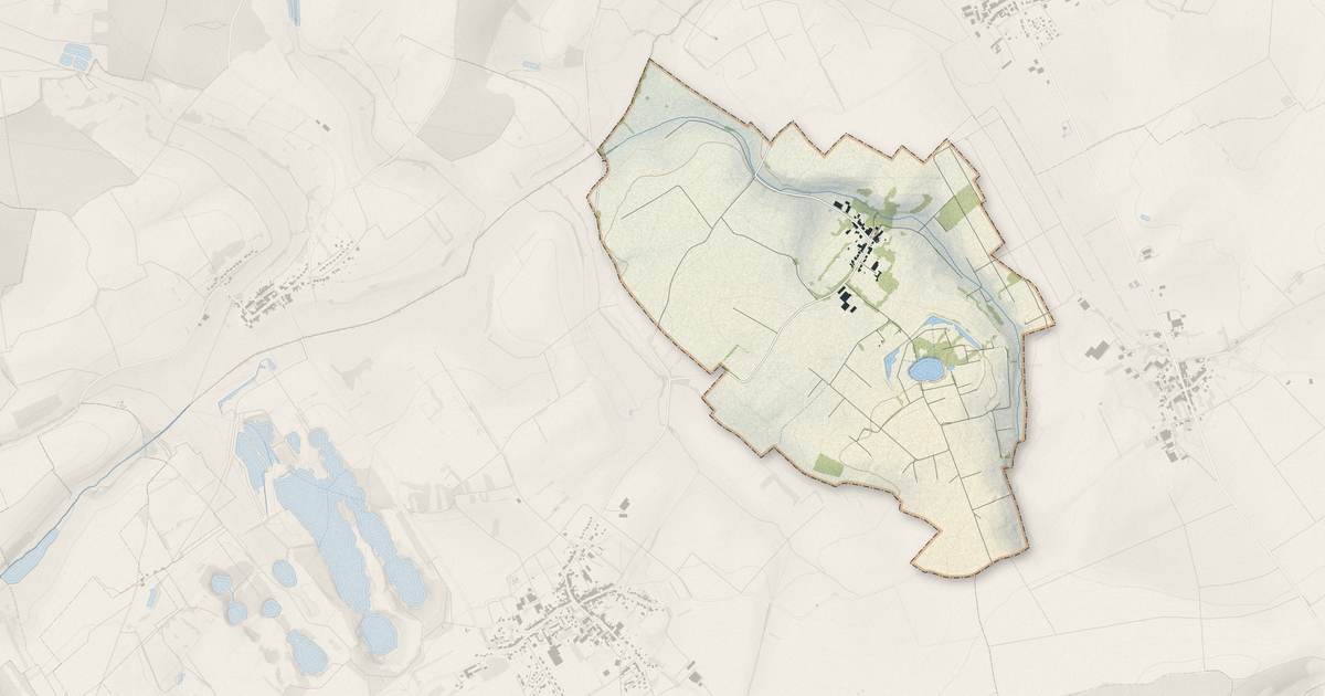 Portrait cartographique de Gellenoncourt : relief, eau, forêts, bâti et voies, calculés à partir des données de l'IGN