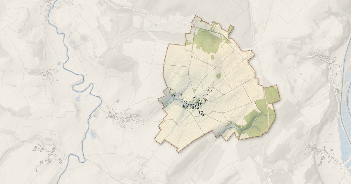 Portrait cartographique de Germonville : relief, eau, forêts, bâti et voies, calculés à partir des données de l'IGN