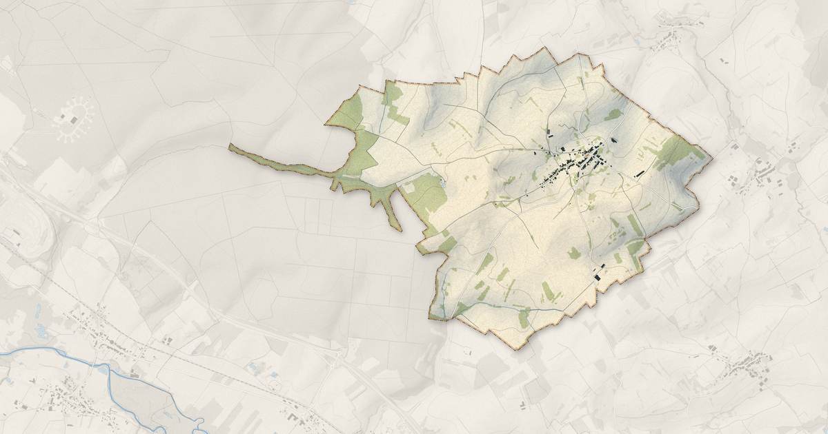 Portrait cartographique de Hablainville : relief, eau, forêts, bâti et voies, calculés à partir des données de l'IGN