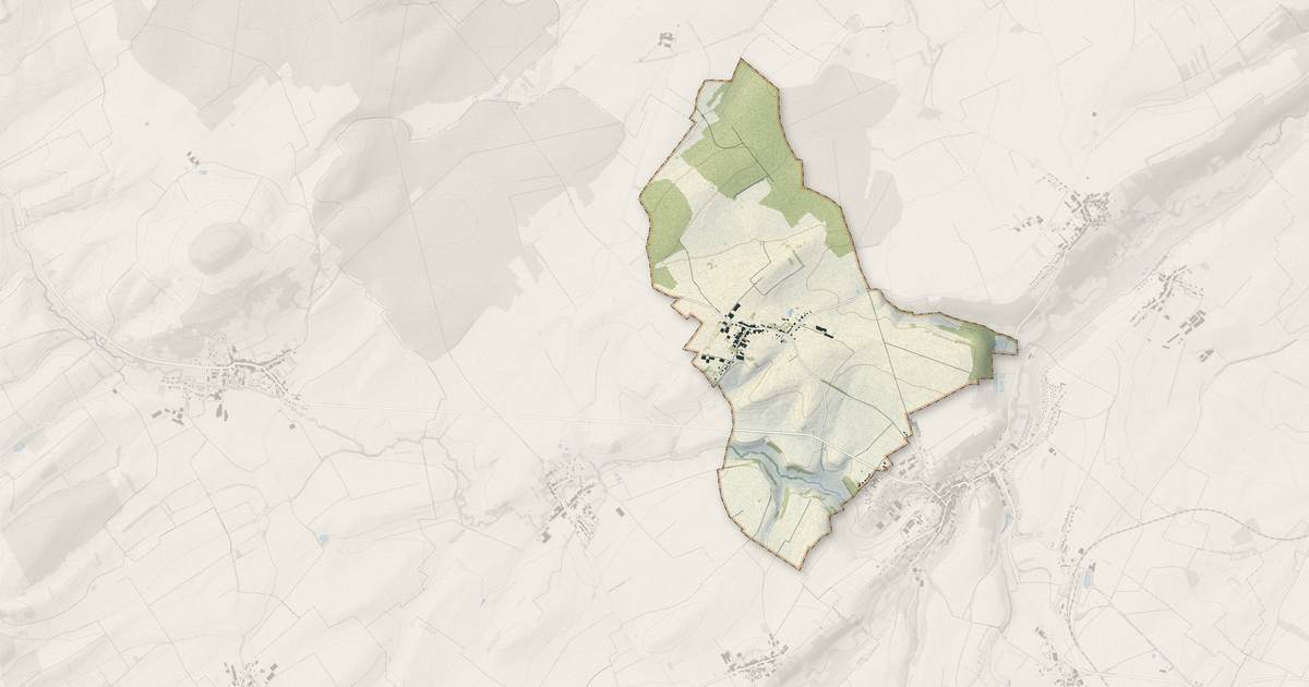 Portrait cartographique de Hammeville : relief, eau, forêts, bâti et voies, calculés à partir des données de l'IGN