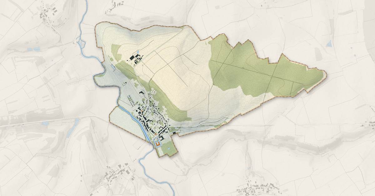 Portrait cartographique de Haroué : relief, eau, forêts, bâti et voies, calculés à partir des données de l'IGN