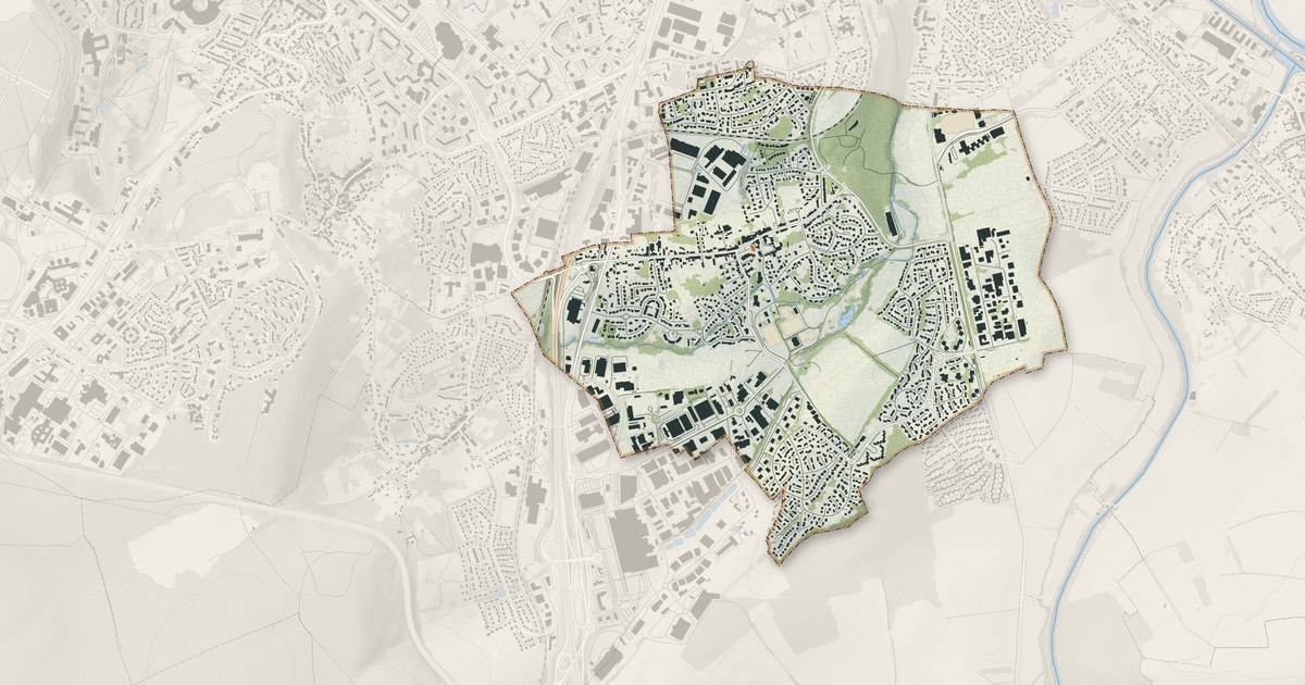 Portrait cartographique de Heillecourt : relief, eau, forêts, bâti et voies, calculés à partir des données de l'IGN