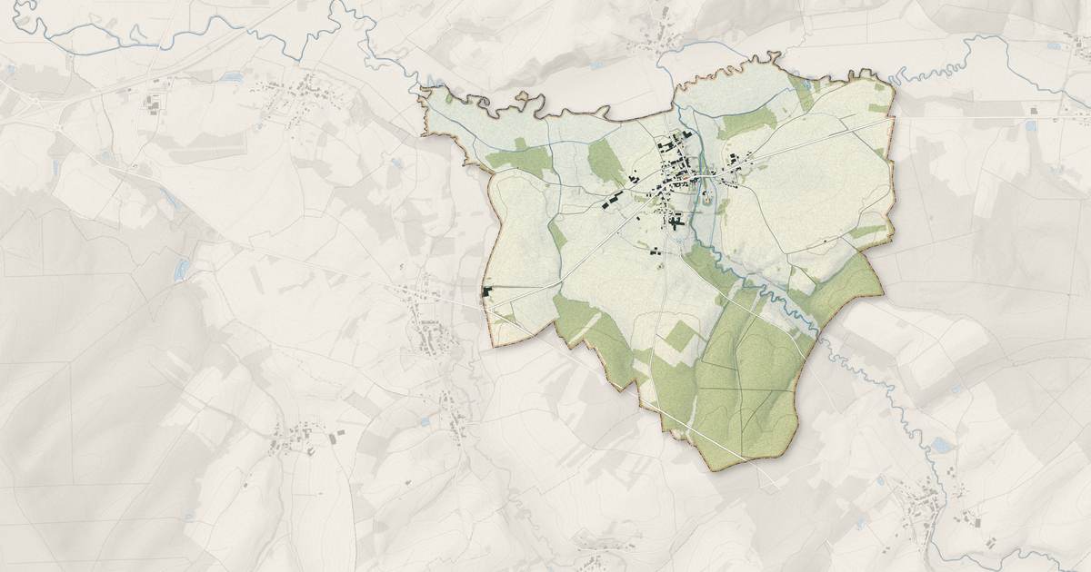 Portrait cartographique de Herbéviller : relief, eau, forêts, bâti et voies, calculés à partir des données de l'IGN