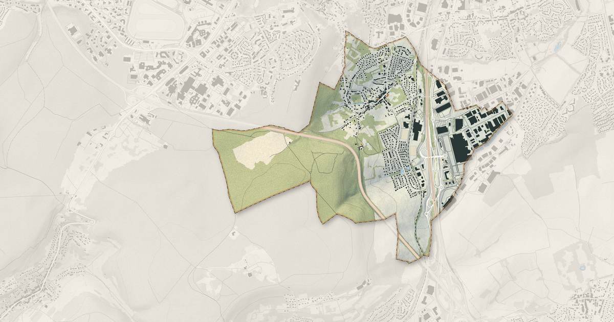 Portrait cartographique de Houdemont : relief, eau, forêts, bâti et voies, calculés à partir des données de l'IGN