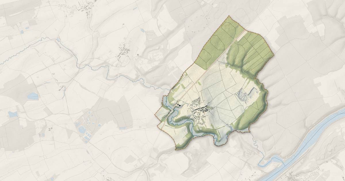 Portrait cartographique de Jaillon : relief, eau, forêts, bâti et voies, calculés à partir des données de l'IGN