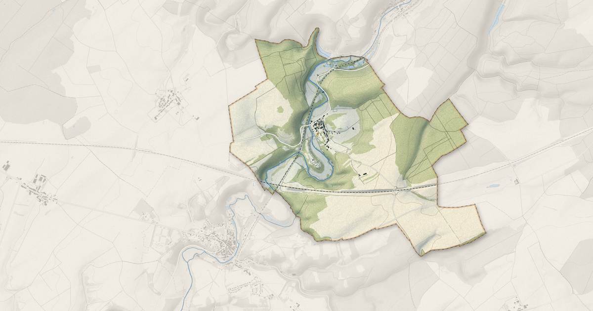 Portrait cartographique de Jaulny : relief, eau, forêts, bâti et voies, calculés à partir des données de l'IGN