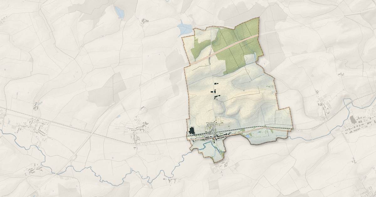 Portrait cartographique de Jeandelize : relief, eau, forêts, bâti et voies, calculés à partir des données de l'IGN