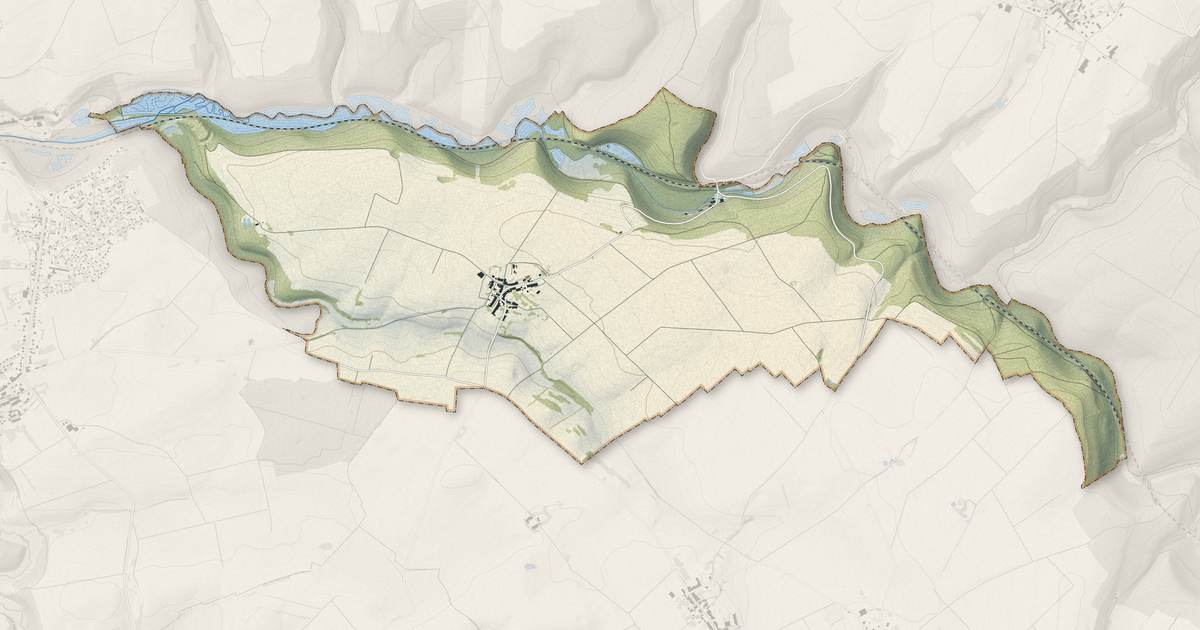Portrait cartographique de Joppécourt : relief, eau, forêts, bâti et voies, calculés à partir des données de l'IGN