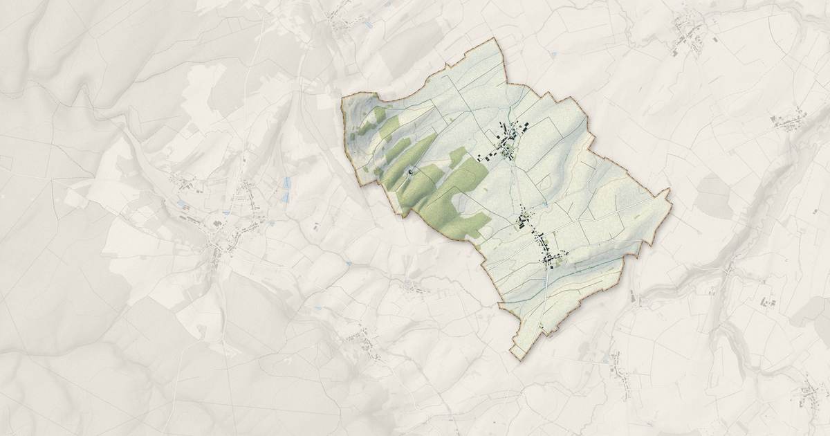 Portrait cartographique de Lalœuf : relief, eau, forêts, bâti et voies, calculés à partir des données de l'IGN
