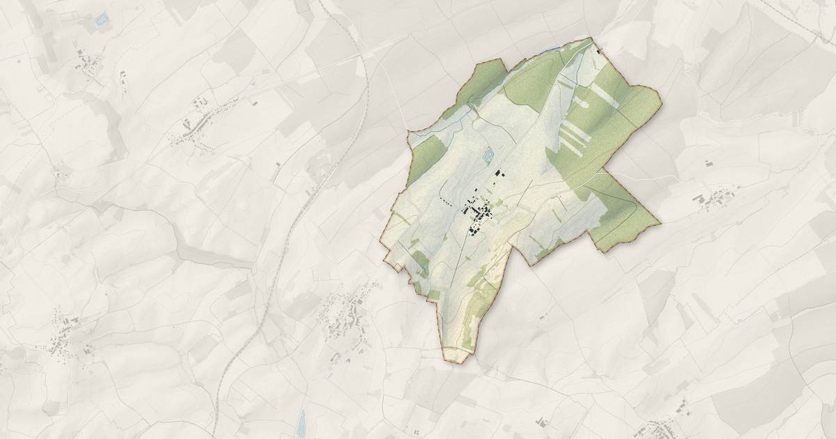 Portrait cartographique de Landécourt : relief, eau, forêts, bâti et voies, calculés à partir des données de l'IGN