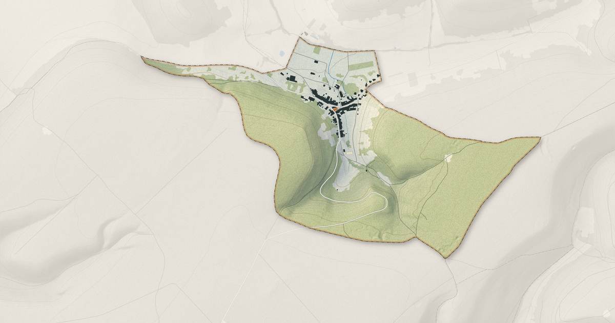 Portrait cartographique de Laneuveville-derrière-Foug : relief, eau, forêts, bâti et voies, calculés à partir des données de l'IGN