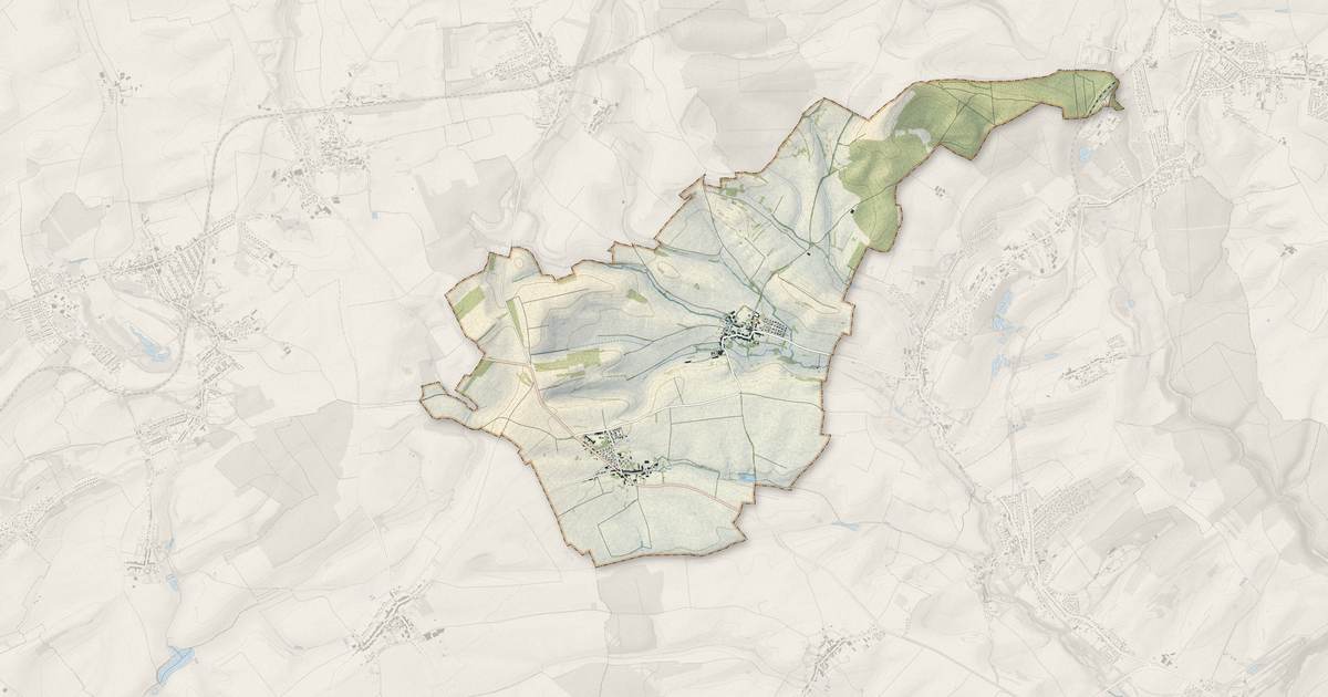 Portrait cartographique de Mairy-Mainville : relief, eau, forêts, bâti et voies, calculés à partir des données de l'IGN