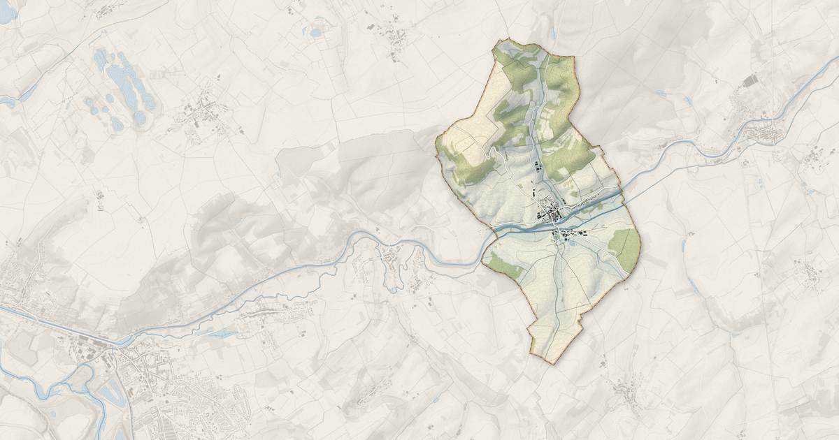 Portrait cartographique de Maixe : relief, eau, forêts, bâti et voies, calculés à partir des données de l'IGN