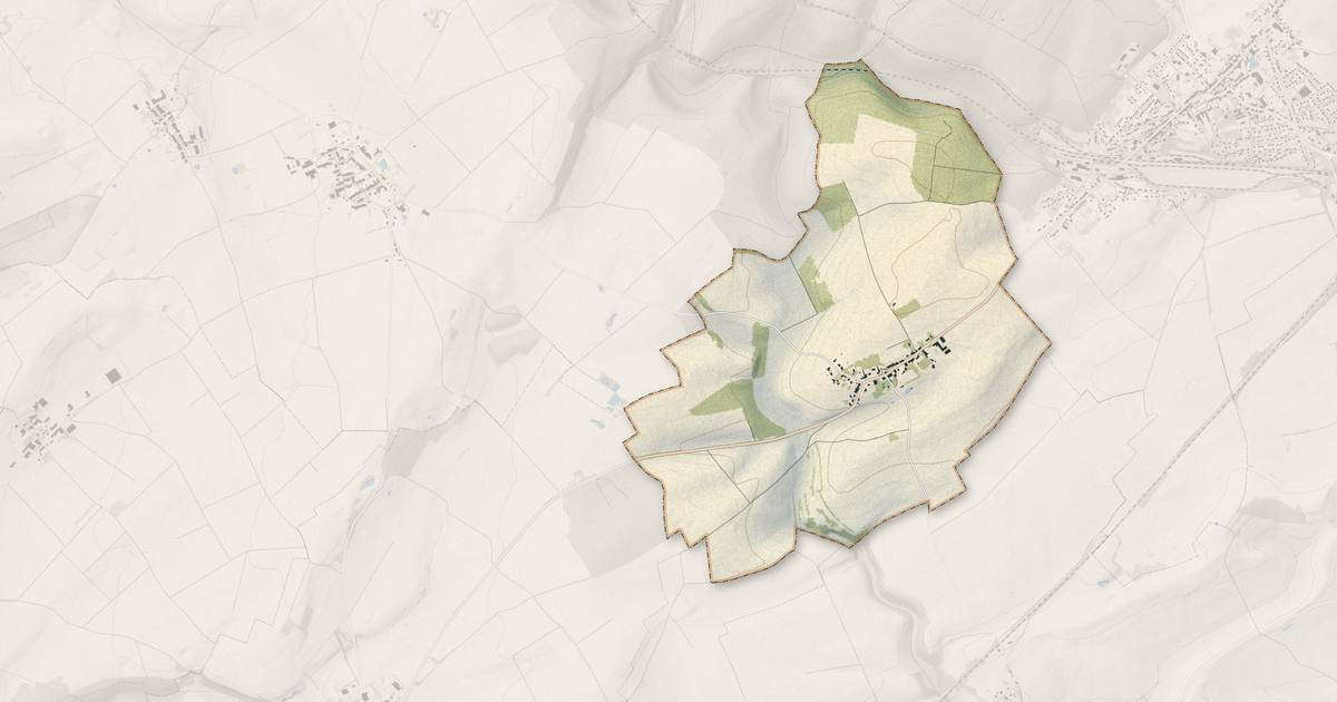 Portrait cartographique de Malavillers : relief, eau, forêts, bâti et voies, calculés à partir des données de l'IGN