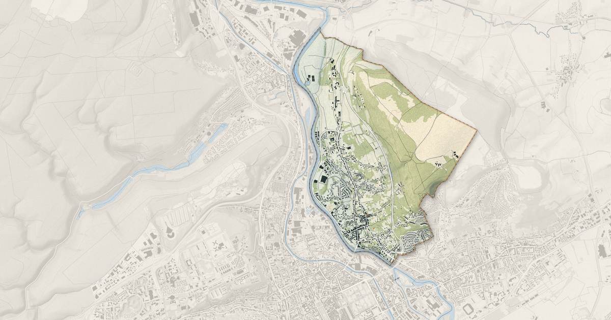 Portrait cartographique de Malzéville : relief, eau, forêts, bâti et voies, calculés à partir des données de l'IGN