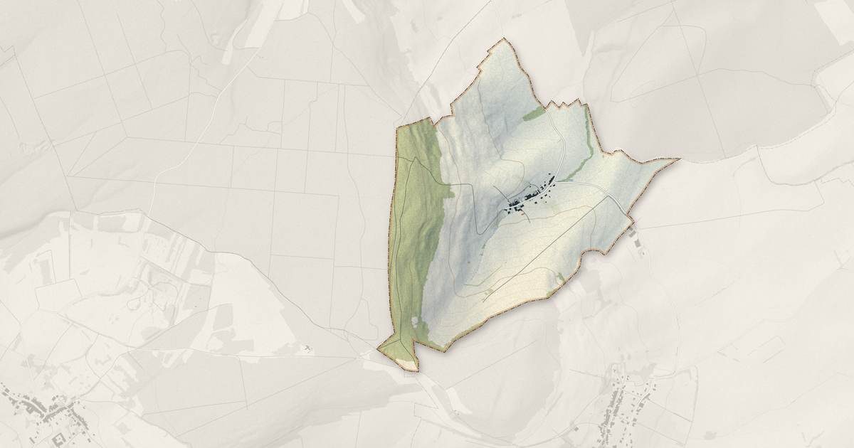 Portrait cartographique de Marthemont : relief, eau, forêts, bâti et voies, calculés à partir des données de l'IGN