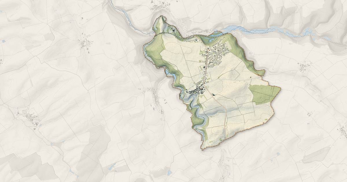 Portrait cartographique de Mercy-le-Bas : relief, eau, forêts, bâti et voies, calculés à partir des données de l'IGN