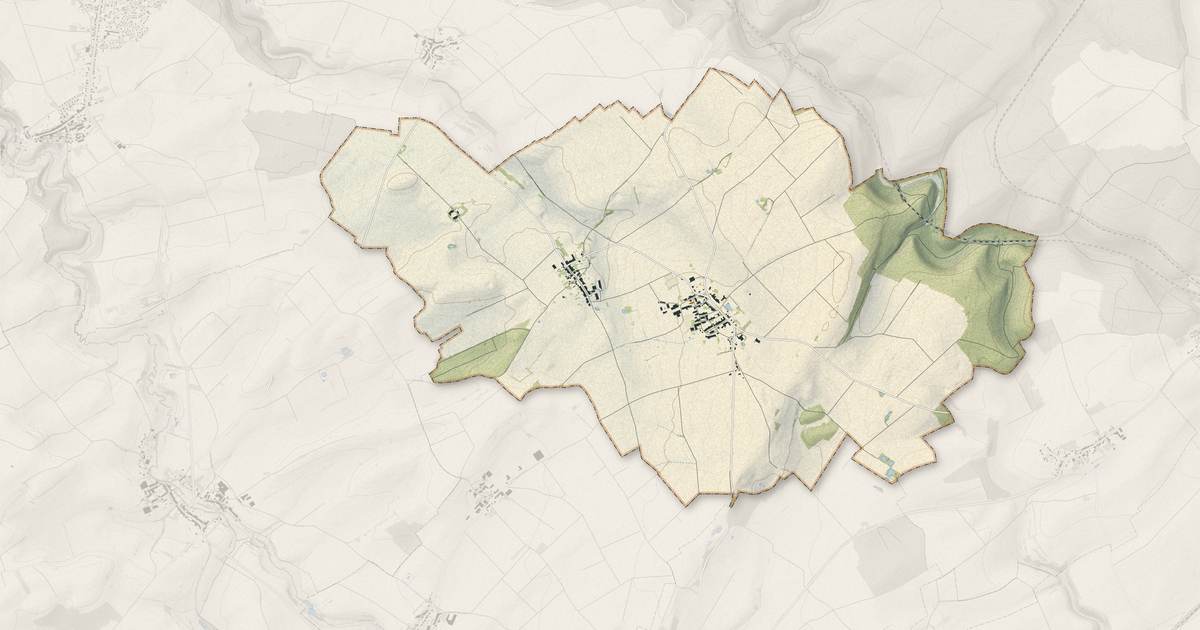 Portrait cartographique de Mercy-le-Haut : relief, eau, forêts, bâti et voies, calculés à partir des données de l'IGN