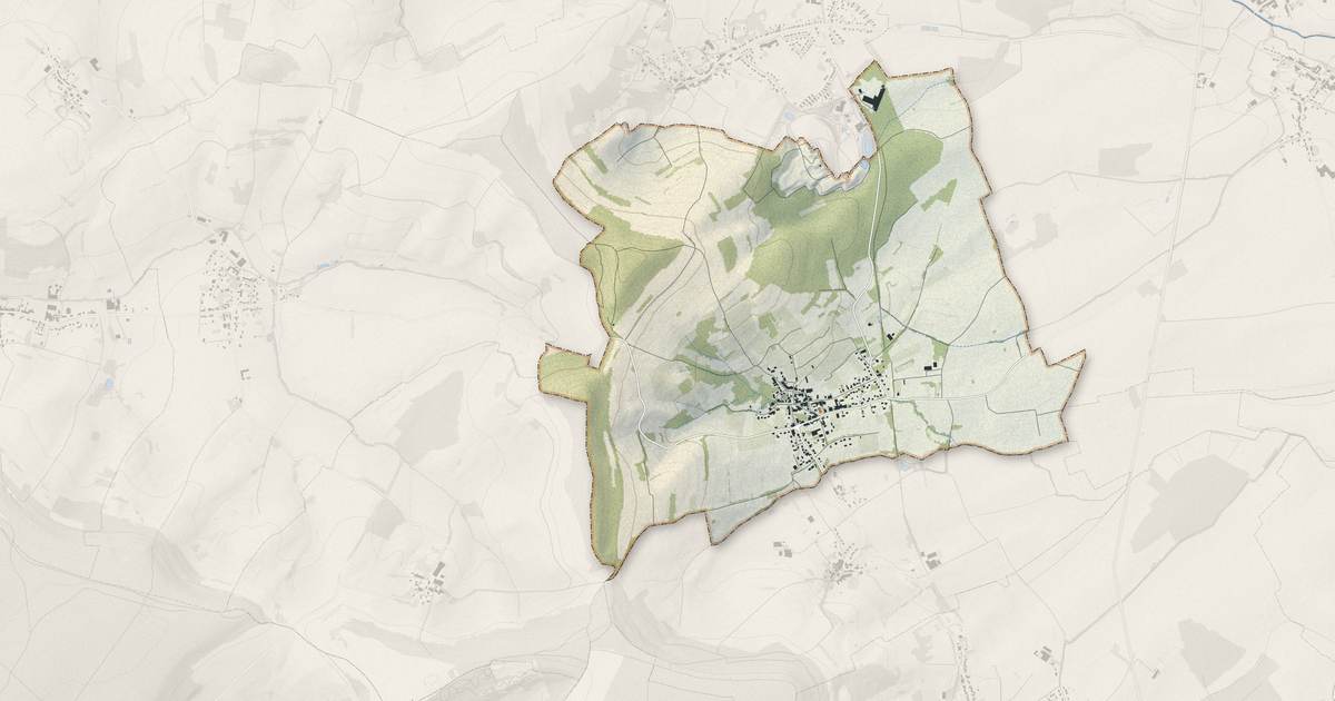 Portrait cartographique de Moivrons : relief, eau, forêts, bâti et voies, calculés à partir des données de l'IGN