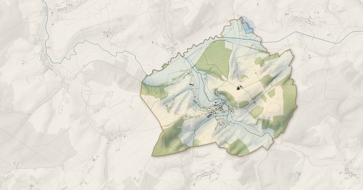 Portrait cartographique de Moncel-sur-Seille : relief, eau, forêts, bâti et voies, calculés à partir des données de l'IGN