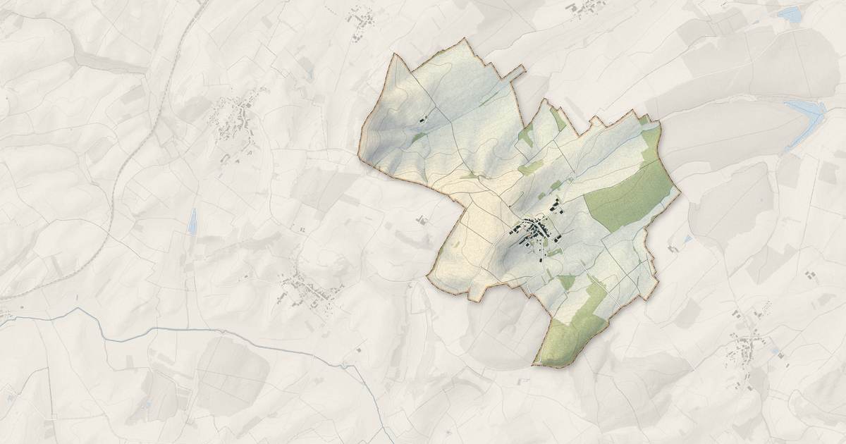 Portrait cartographique de Moriviller : relief, eau, forêts, bâti et voies, calculés à partir des données de l'IGN