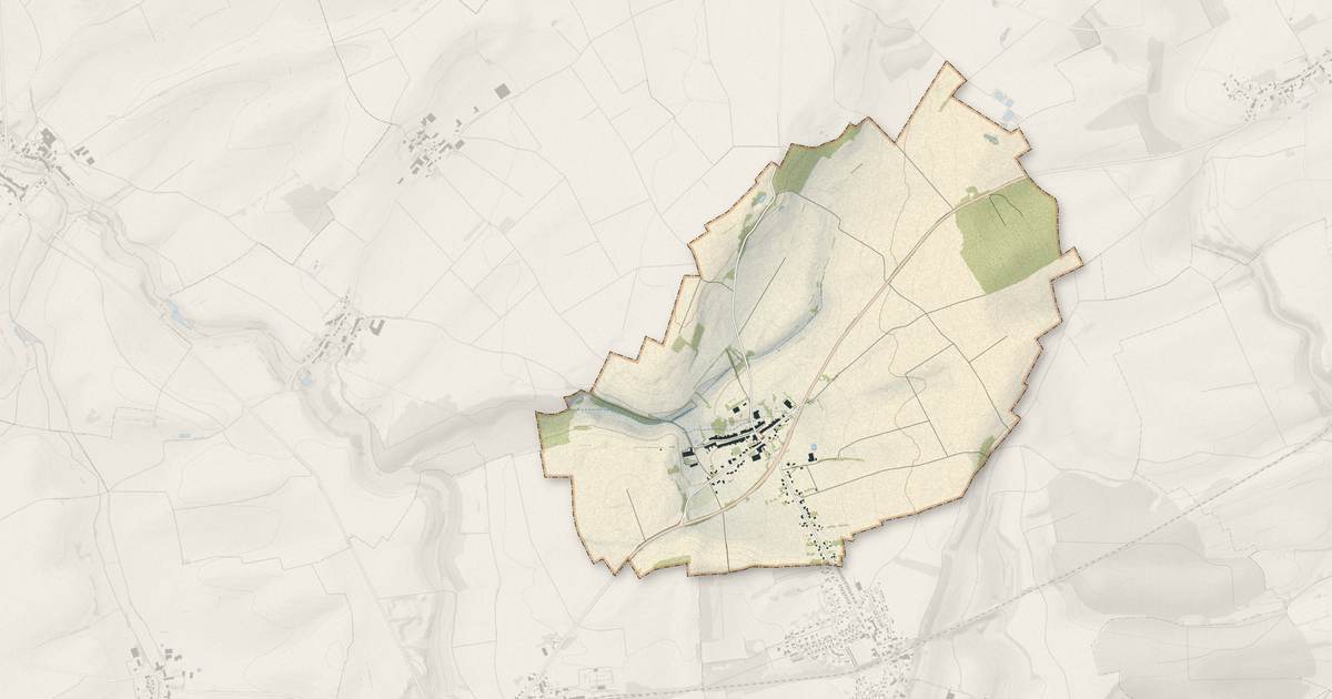 Portrait cartographique de Murville : relief, eau, forêts, bâti et voies, calculés à partir des données de l'IGN