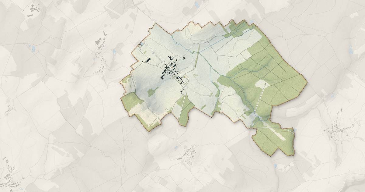 Portrait cartographique de Nonhigny : relief, eau, forêts, bâti et voies, calculés à partir des données de l'IGN