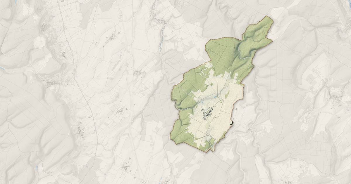 Portrait cartographique de Ochey : relief, eau, forêts, bâti et voies, calculés à partir des données de l'IGN