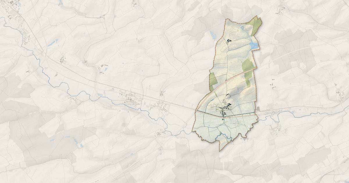 Portrait cartographique de Olley : relief, eau, forêts, bâti et voies, calculés à partir des données de l'IGN