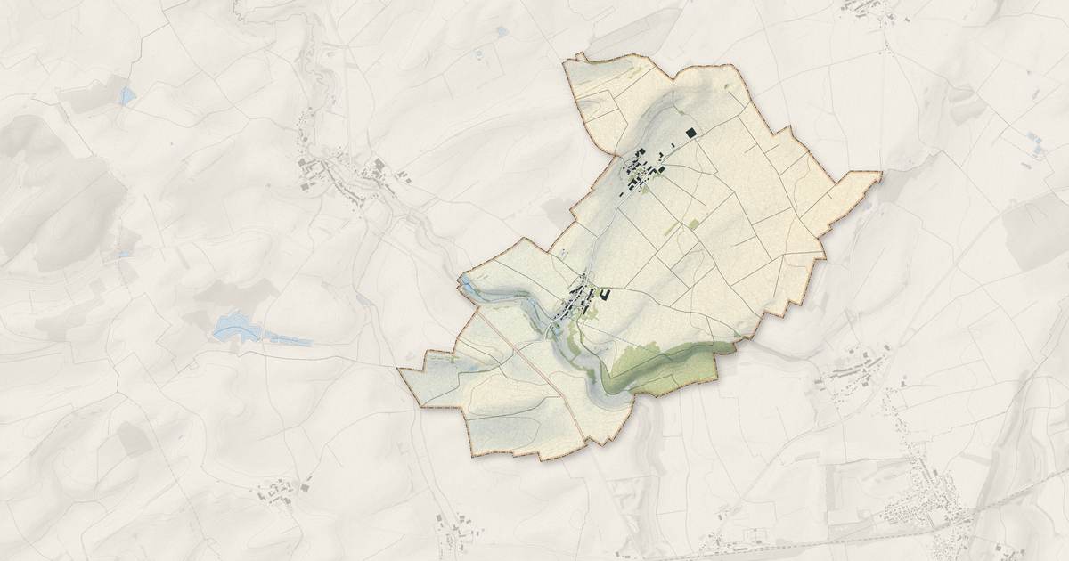 Portrait cartographique de Preutin-Higny : relief, eau, forêts, bâti et voies, calculés à partir des données de l'IGN