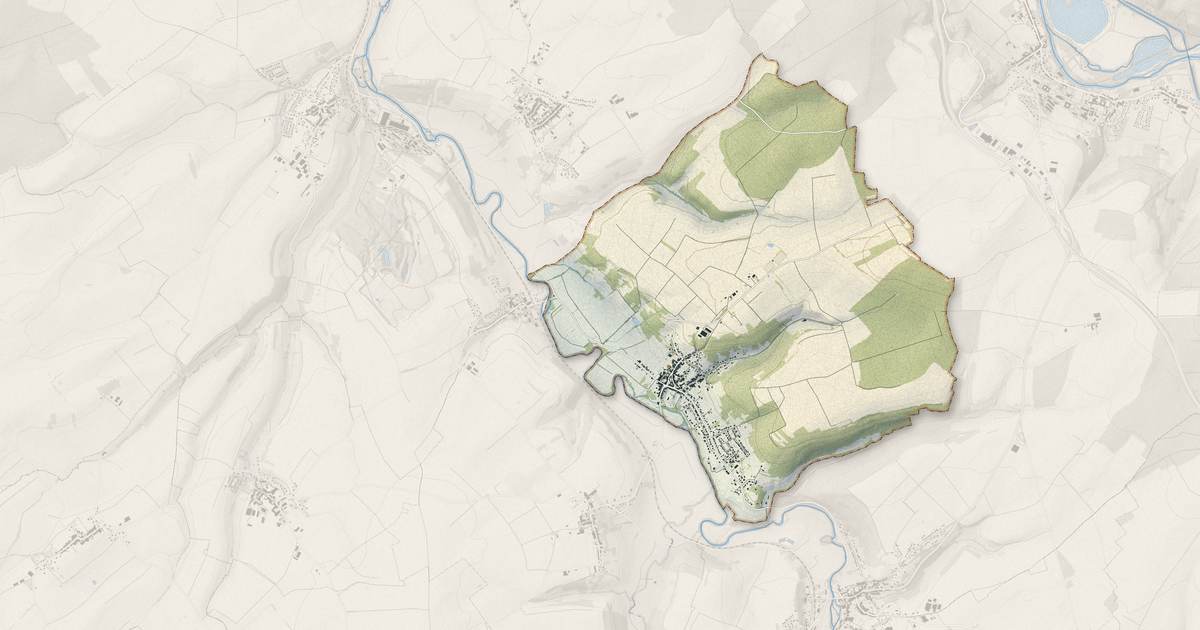 Portrait cartographique de Pulligny : relief, eau, forêts, bâti et voies, calculés à partir des données de l'IGN