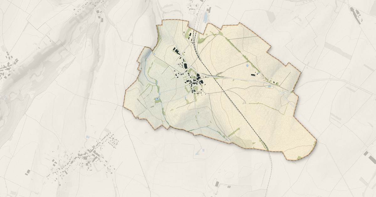 Portrait cartographique de Quevilloncourt : relief, eau, forêts, bâti et voies, calculés à partir des données de l'IGN