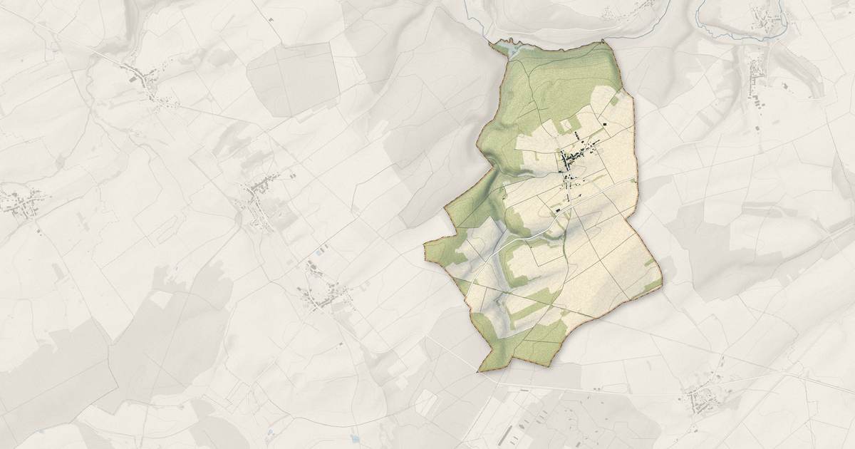 Portrait cartographique de Rogéville : relief, eau, forêts, bâti et voies, calculés à partir des données de l'IGN