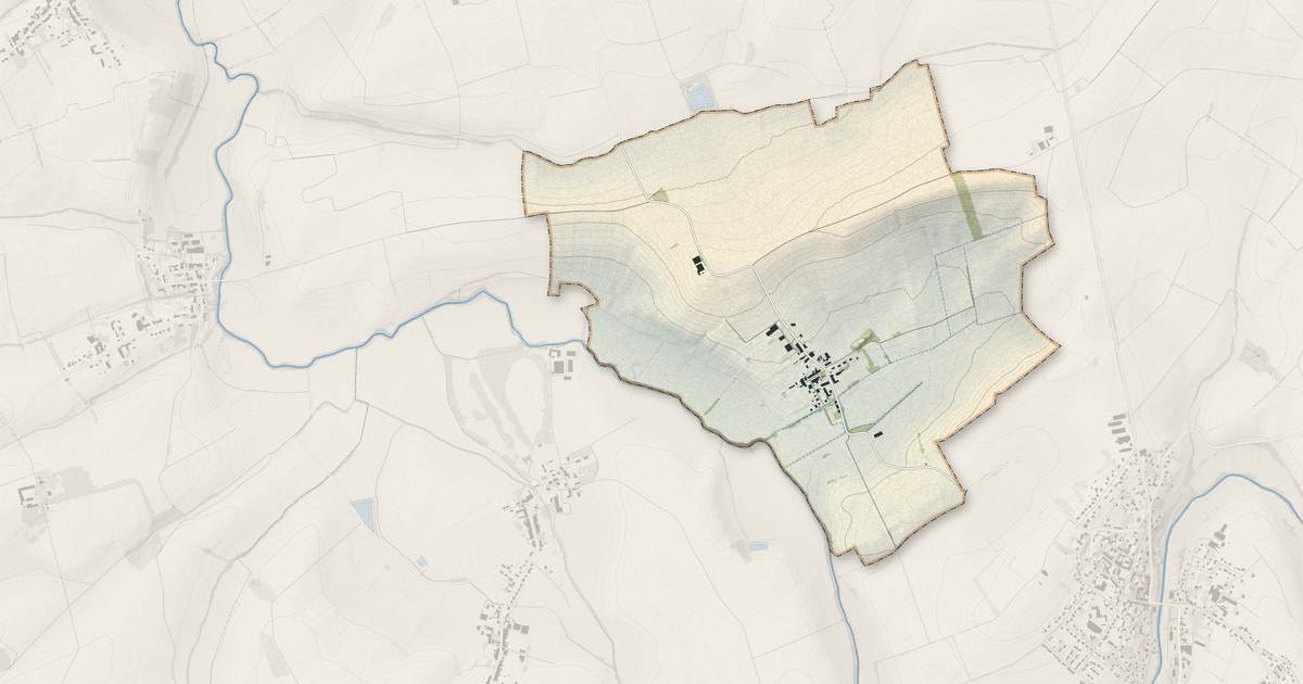 Portrait cartographique de Rouves : relief, eau, forêts, bâti et voies, calculés à partir des données de l'IGN