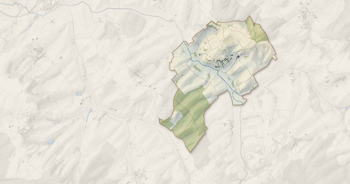 Portrait cartographique de Rozelieures : relief, eau, forêts, bâti et voies, calculés à partir des données de l'IGN