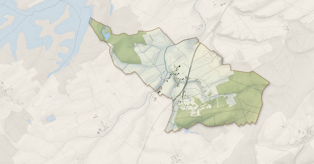 Portrait cartographique de Saint-Baussant : relief, eau, forêts, bâti et voies, calculés à partir des données de l'IGN