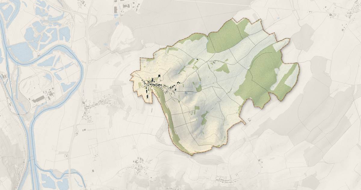 Portrait cartographique de Sainte-Geneviève : relief, eau, forêts, bâti et voies, calculés à partir des données de l'IGN