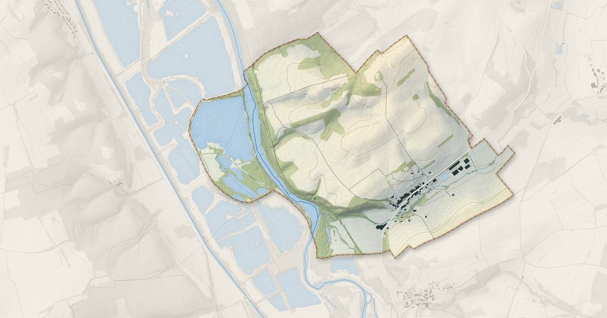 Portrait cartographique de Saint-Mard : relief, eau, forêts, bâti et voies, calculés à partir des données de l'IGN