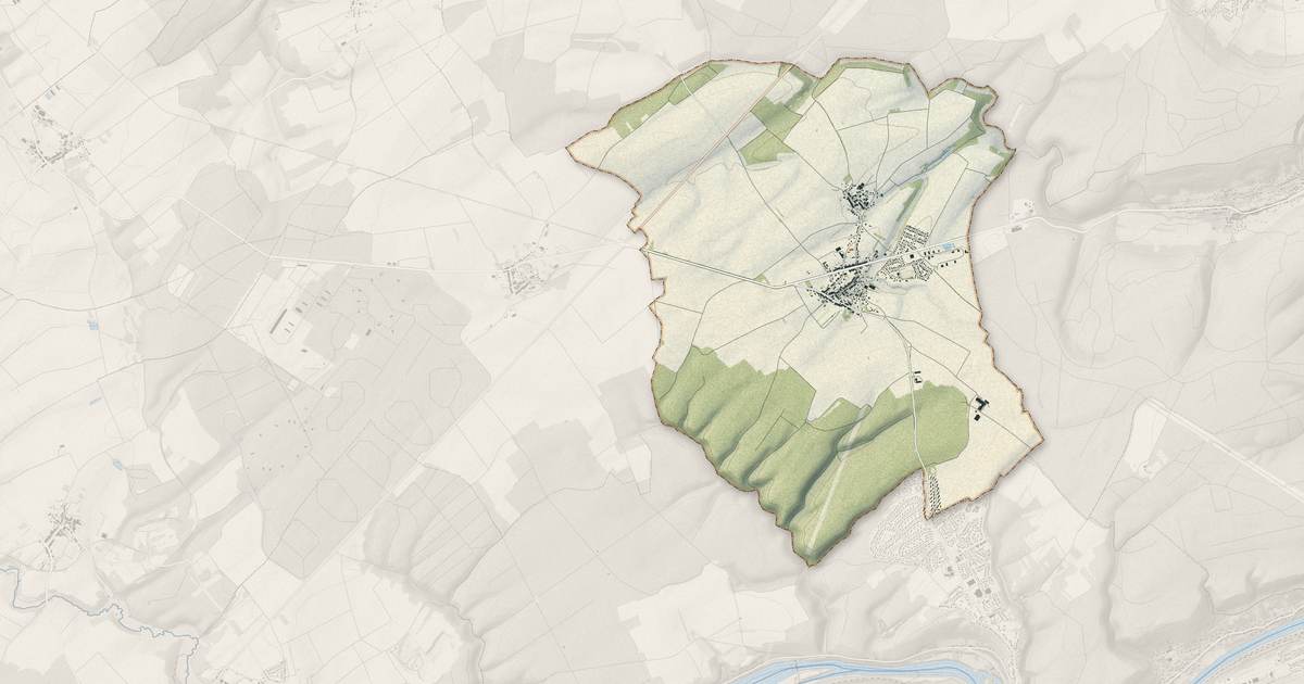 Portrait cartographique de Saizerais : relief, eau, forêts, bâti et voies, calculés à partir des données de l'IGN
