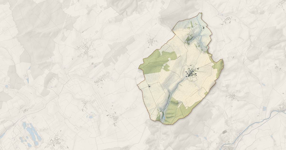 Portrait cartographique de Serres : relief, eau, forêts, bâti et voies, calculés à partir des données de l'IGN