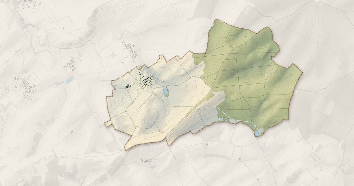 Portrait cartographique de Sionviller : relief, eau, forêts, bâti et voies, calculés à partir des données de l'IGN
