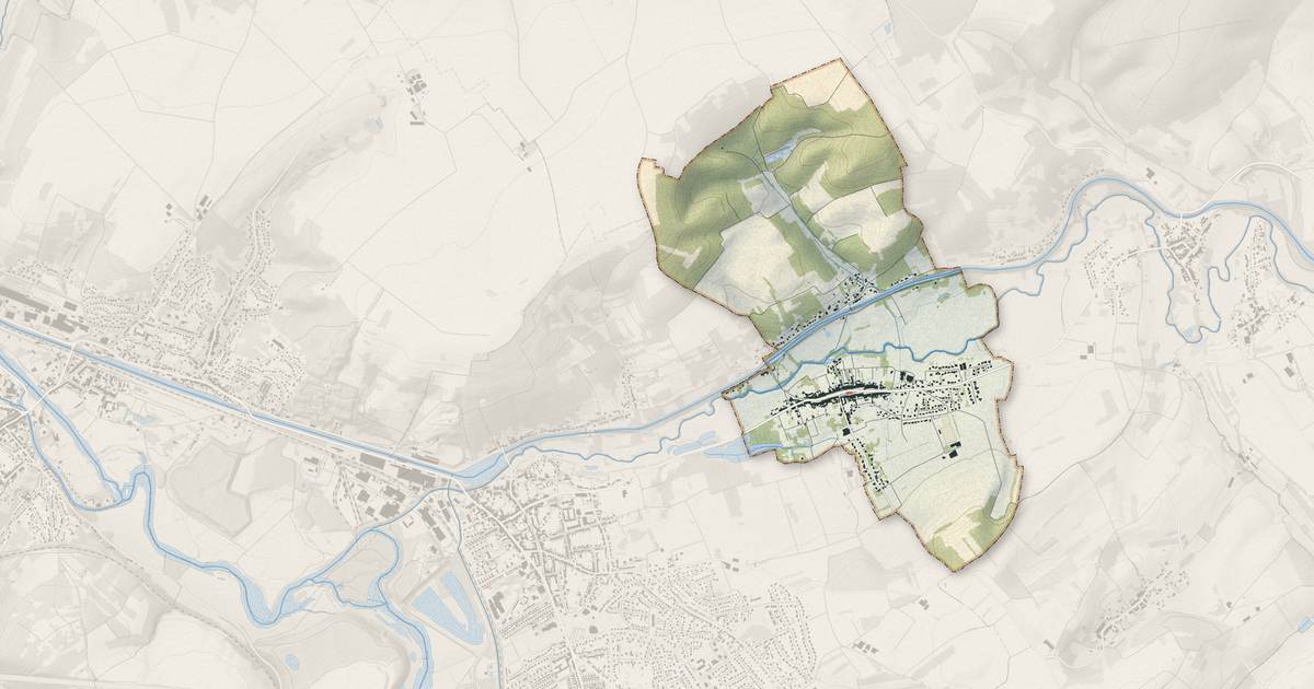 Portrait cartographique de Sommerviller : relief, eau, forêts, bâti et voies, calculés à partir des données de l'IGN