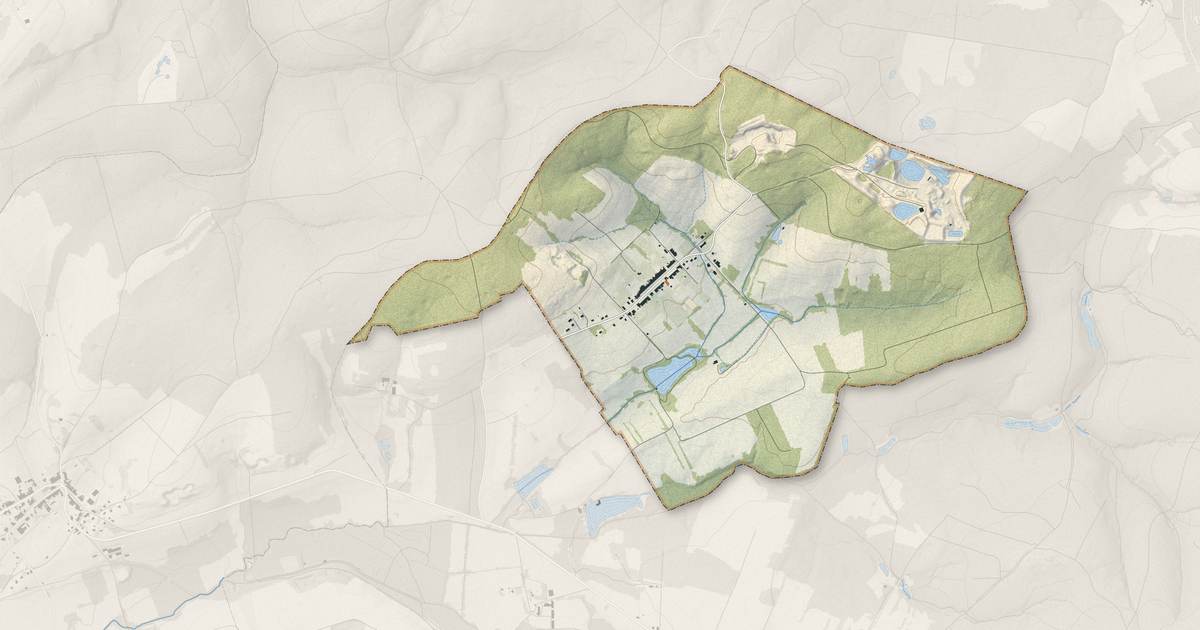 Portrait cartographique de Tanconville : relief, eau, forêts, bâti et voies, calculés à partir des données de l'IGN