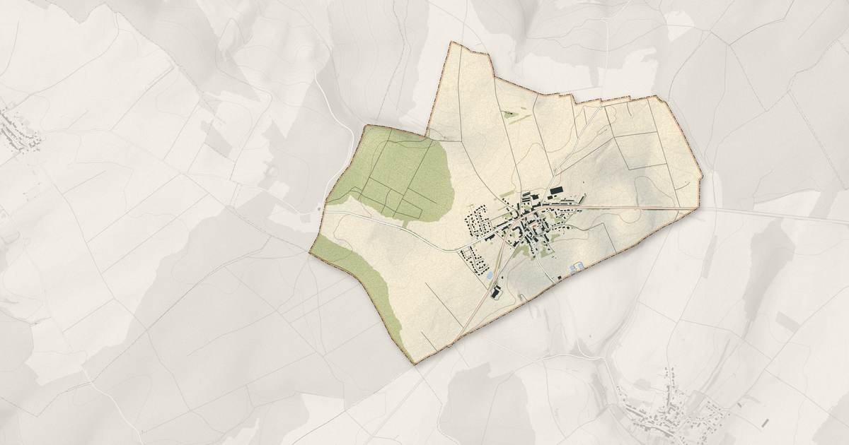 Portrait cartographique de Tellancourt : relief, eau, forêts, bâti et voies, calculés à partir des données de l'IGN
