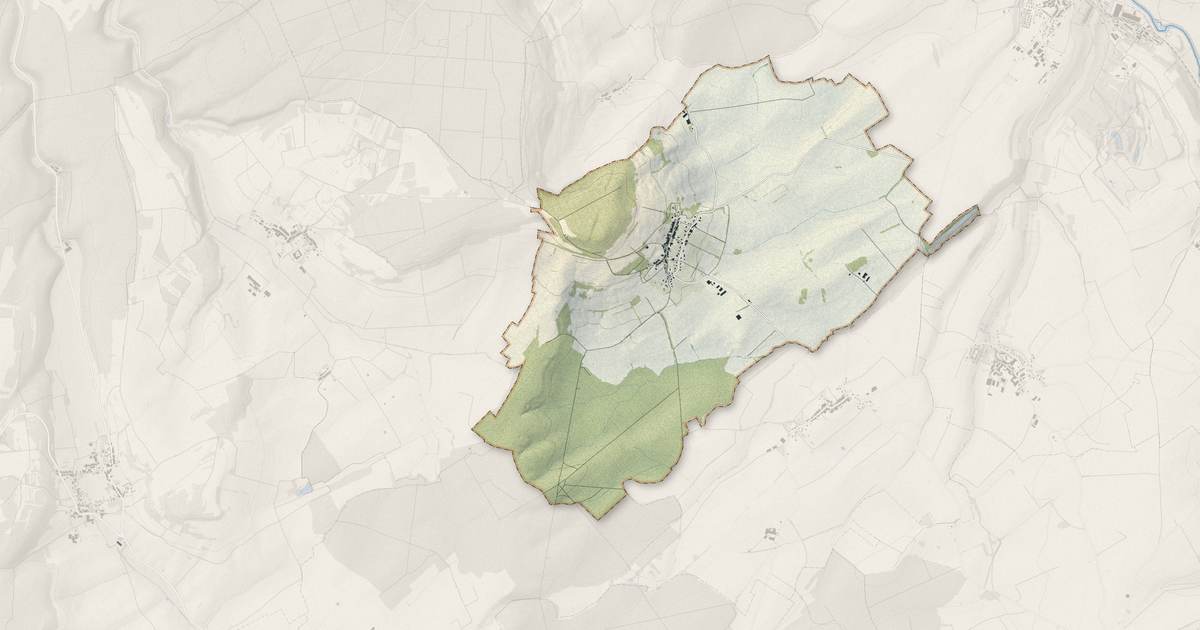 Portrait cartographique de Thélod : relief, eau, forêts, bâti et voies, calculés à partir des données de l'IGN