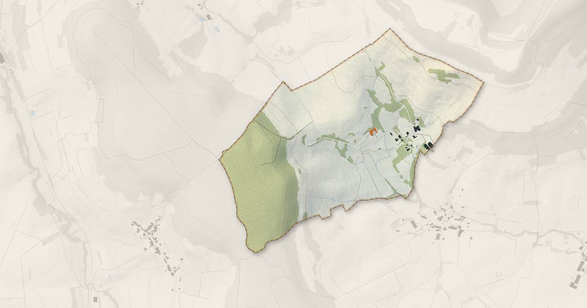 Portrait cartographique de They-sous-Vaudemont : relief, eau, forêts, bâti et voies, calculés à partir des données de l'IGN