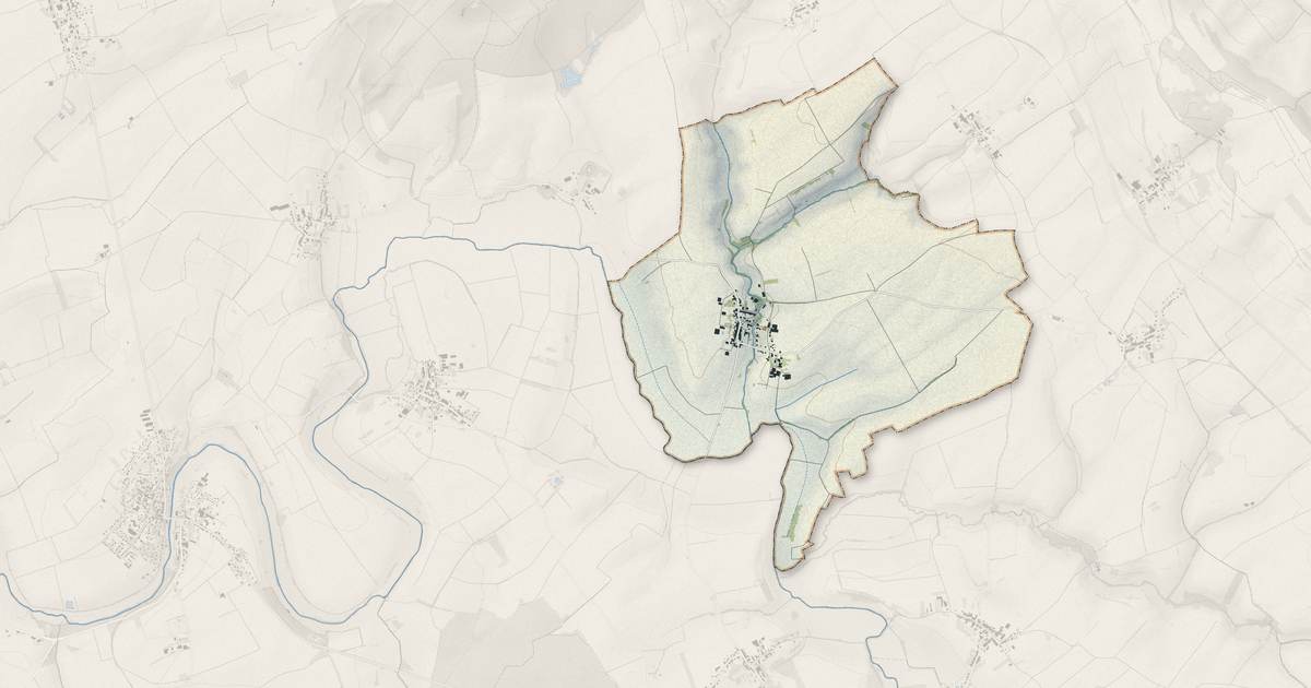 Portrait cartographique de Thézey-Saint-Martin : relief, eau, forêts, bâti et voies, calculés à partir des données de l'IGN